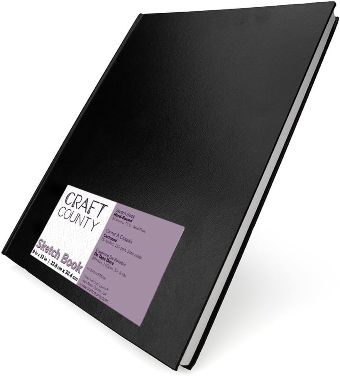 9x12” Hardbound Dry Media Sketchbook – 80 Sheets, 75lb/110gsm Paper